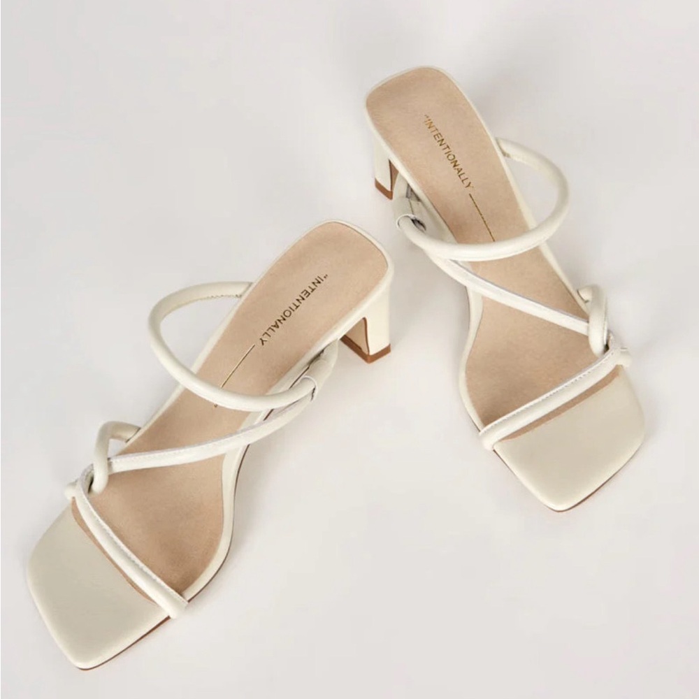 INTENTIONALLY BLANK Cream Strappy Sandals